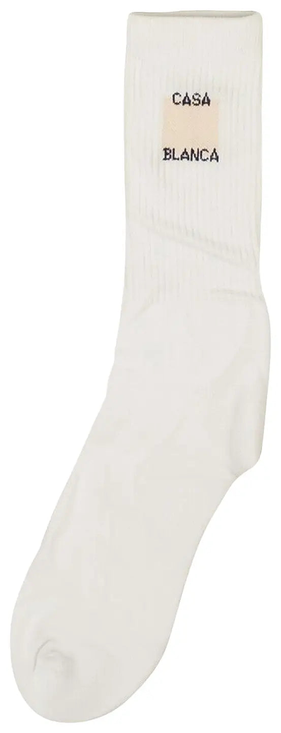 CASABLANCA SQUARE LOGO RIBBED SPORT SOCK
