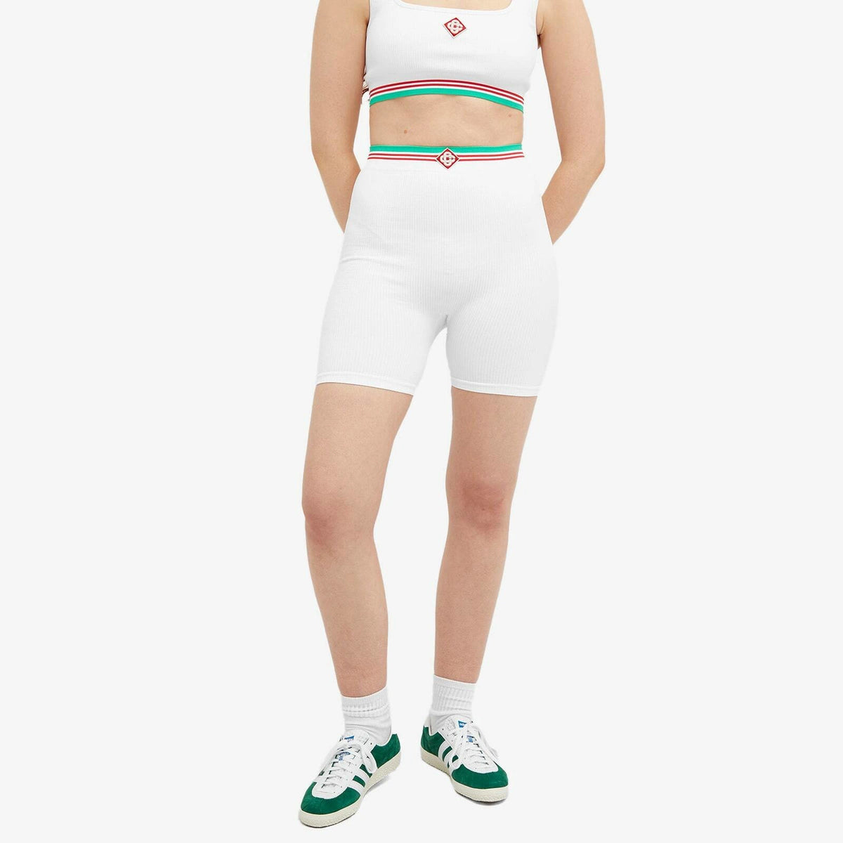 CASABLANCA SEAMLESS RIBBED CYCLING SHORT