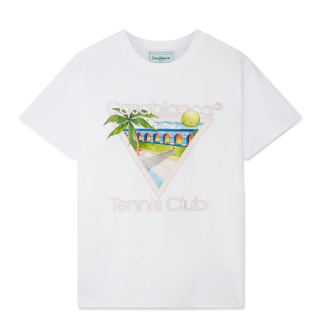 CASABLANCA TENNIS CLUB ICON SCREEN PRINTED UNISEX T-SHIRT