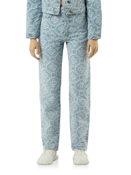 CASABLANCA MONOGRAM JACQUARD STRAIGHT LEG JEANS