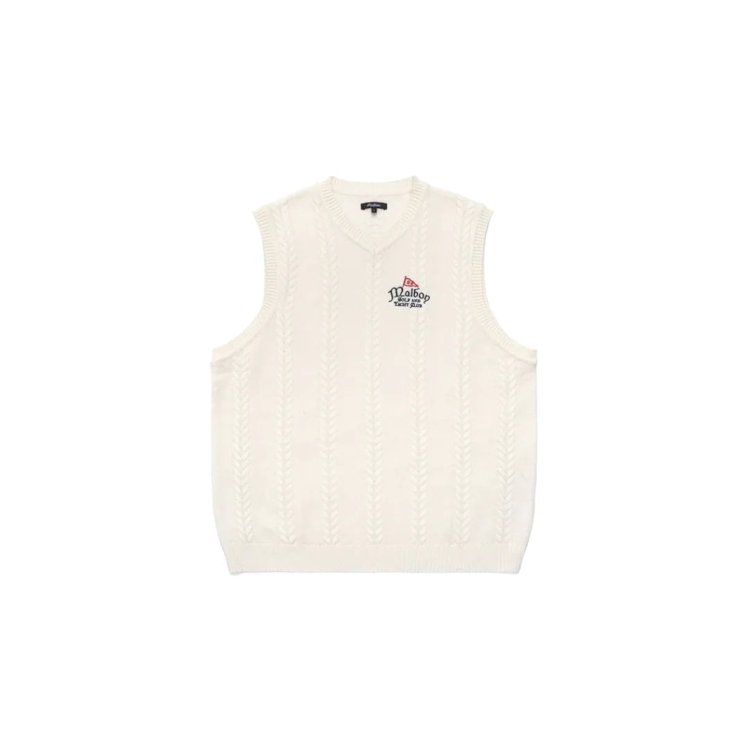 MALBON YACHT CLUB CABLE KNIT VEST