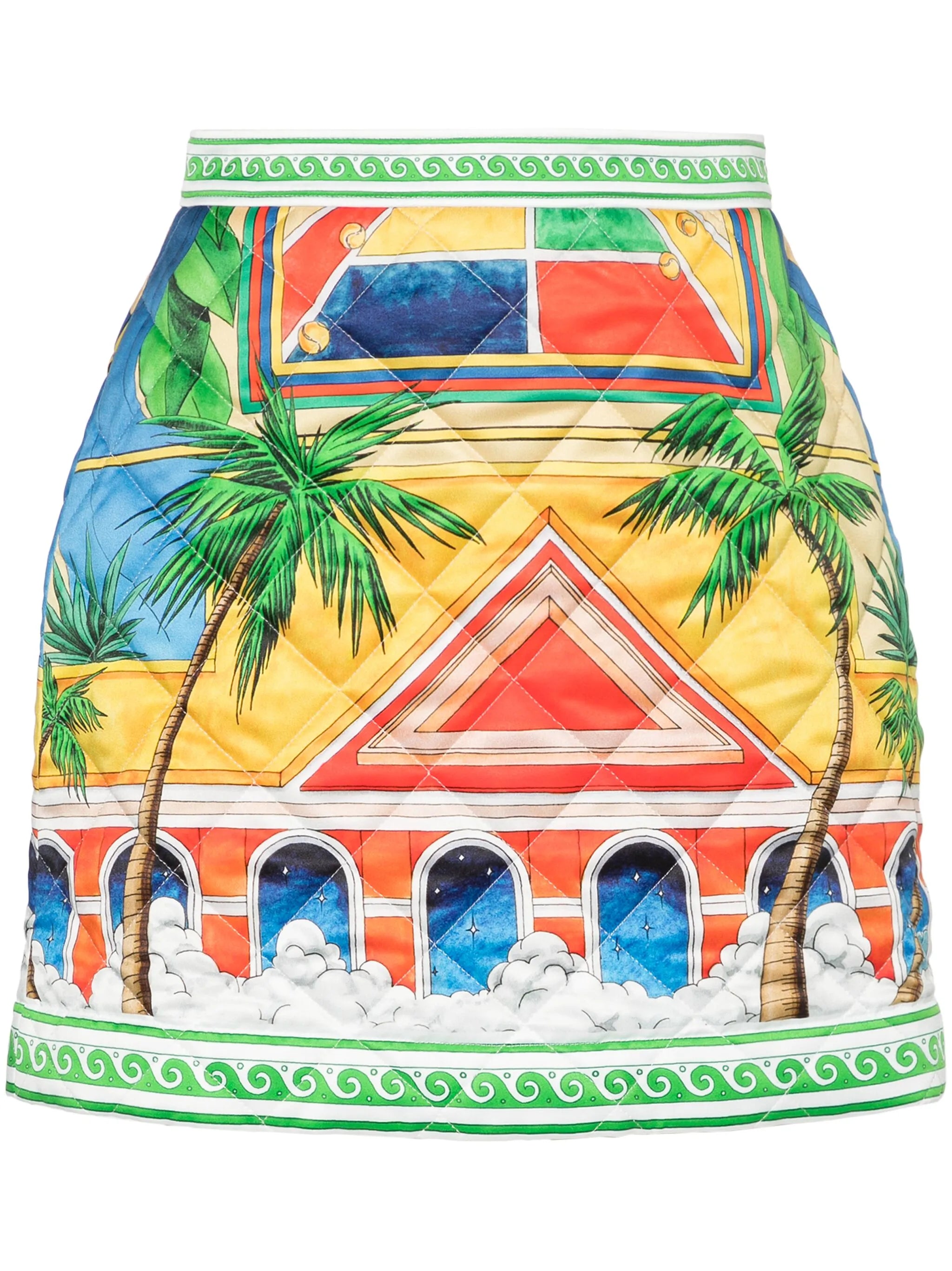 CASABLANCA PRINTED QUILTED MINI SKIRT