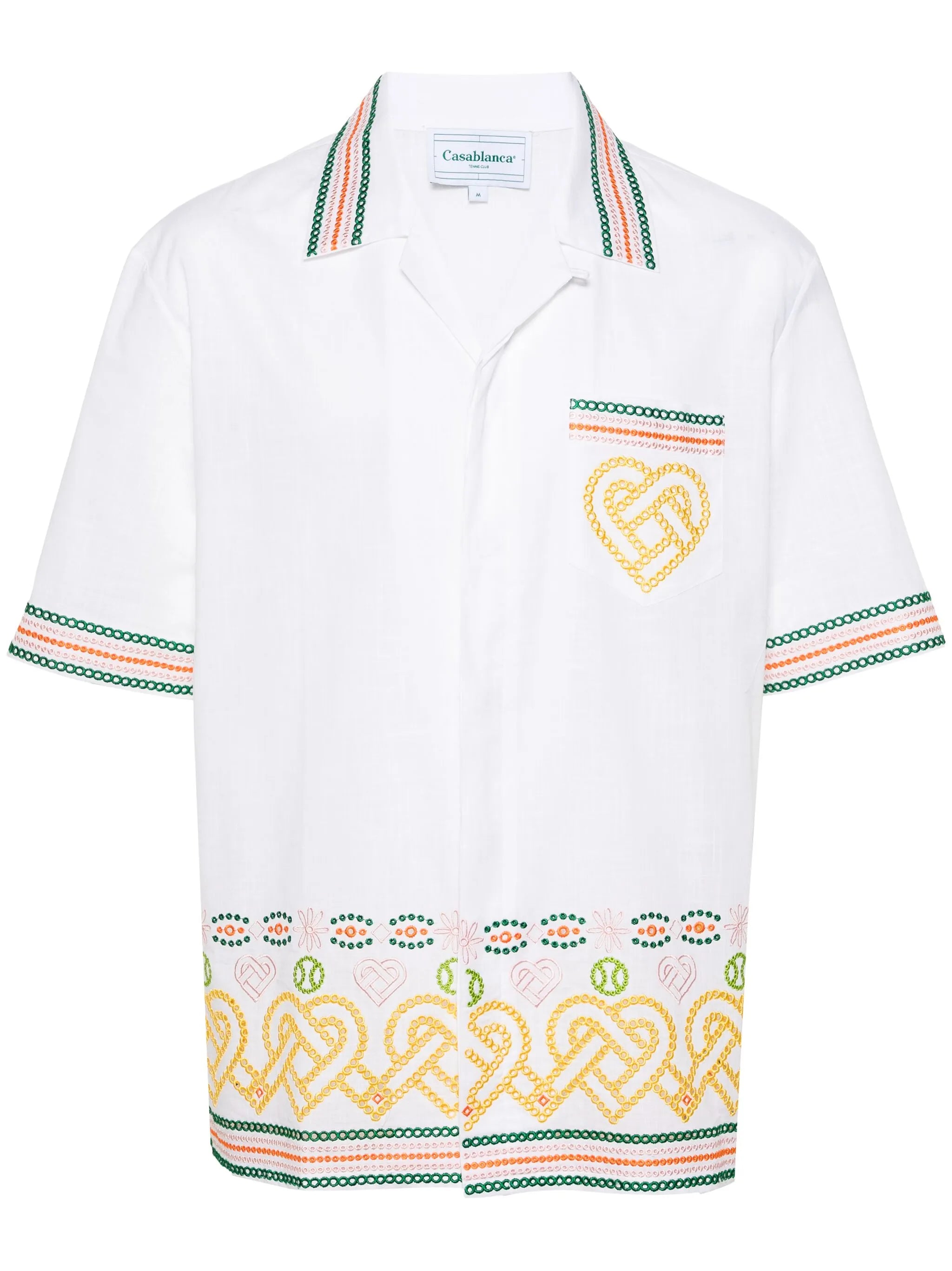 CASABLANCA BRODERIE ANGLAISE GRADIENT HEARTS COTTON SHIRT