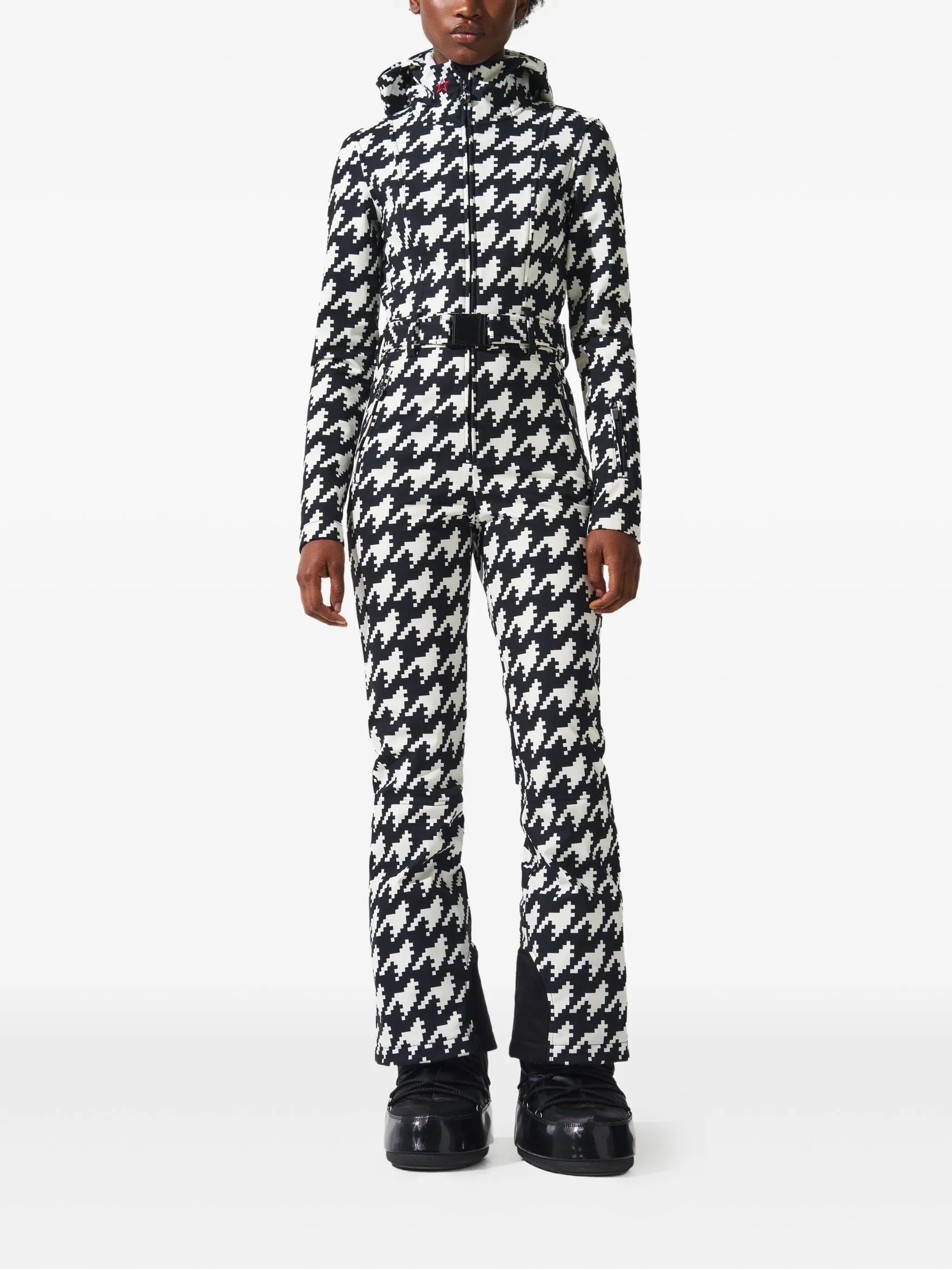PERFECT MOMENT ALLOS ONE PIECE (HOUNDSTOOTH BLACK/SNOW WHITE, S)