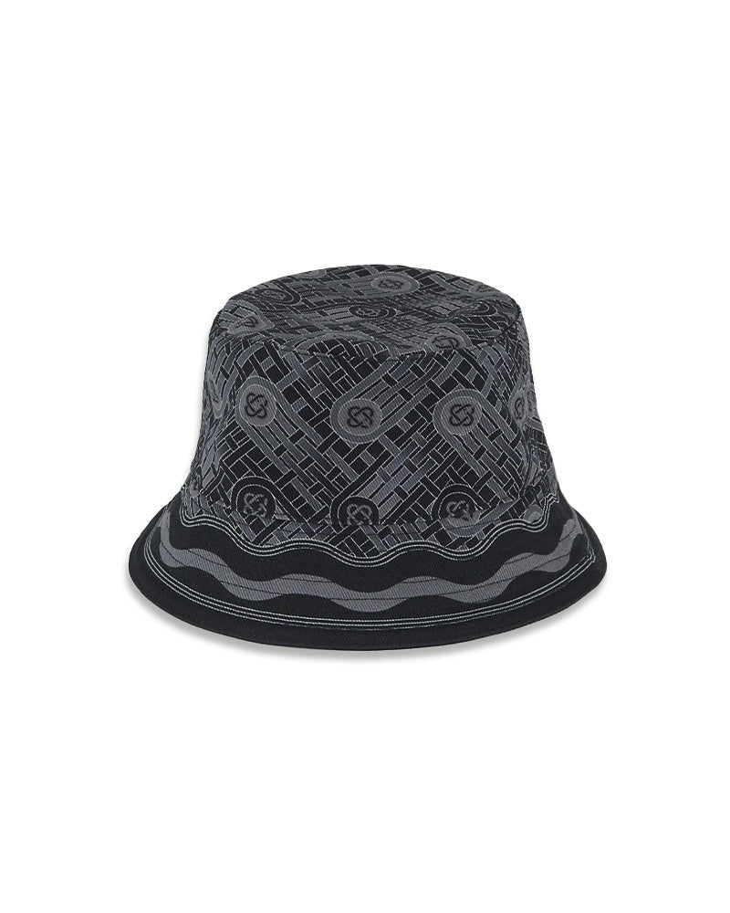 CASABLANCA PRINTED DENIM BUCKET HAT