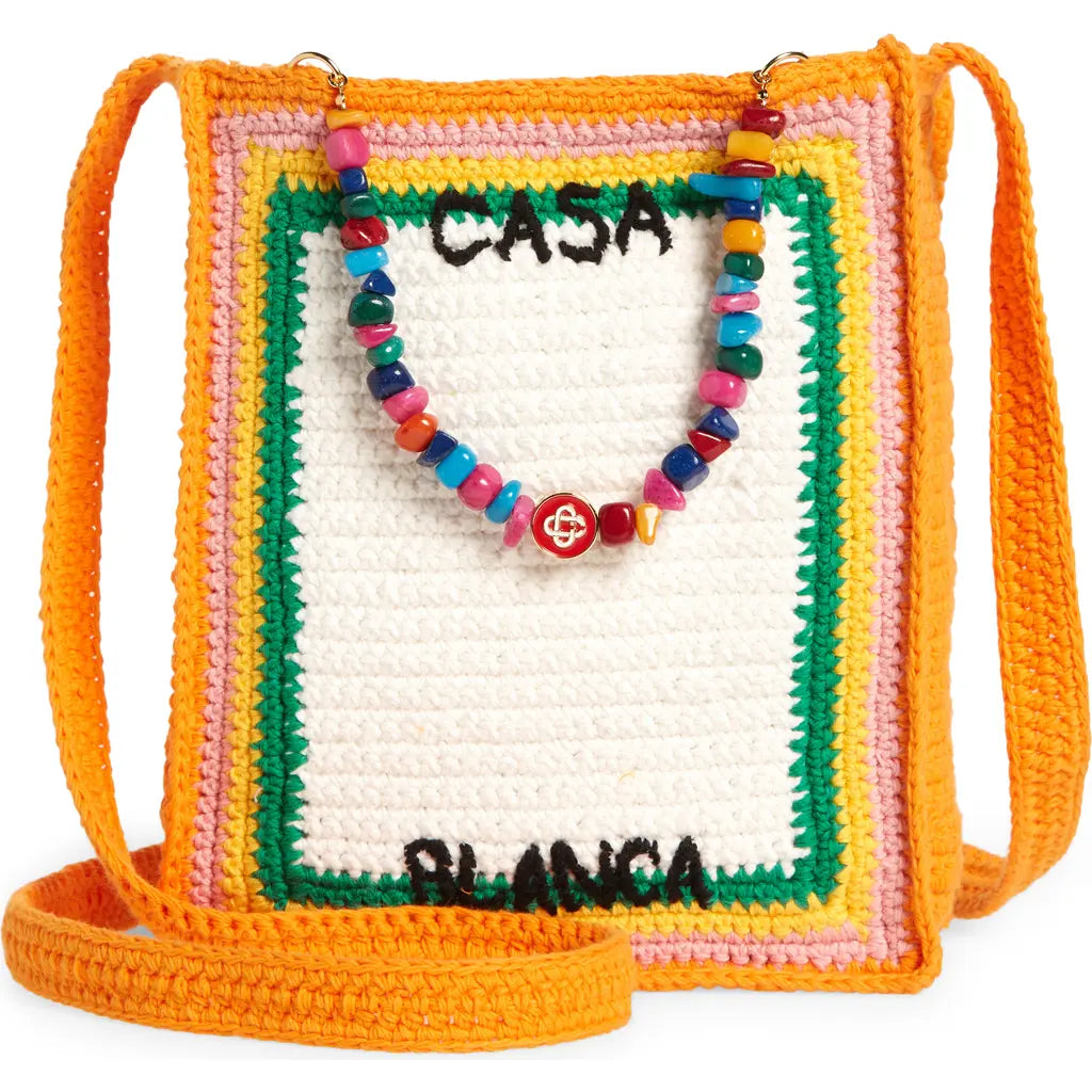 CASABLANCA PEBBLE HANDLE CROCHET BAG