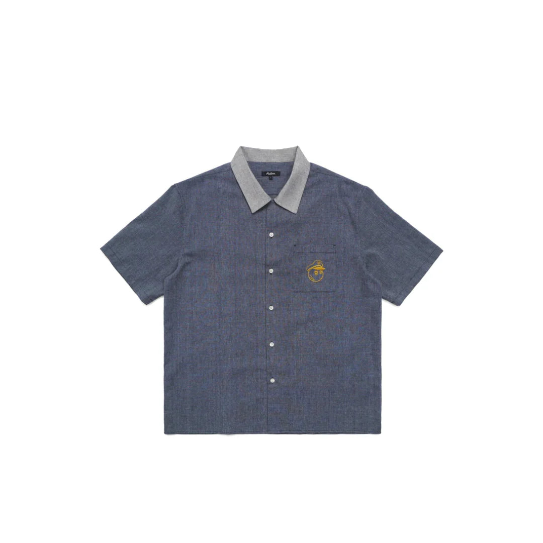 MALBON YACHT CLUB LINEN SHIRT (NAVY, M)
