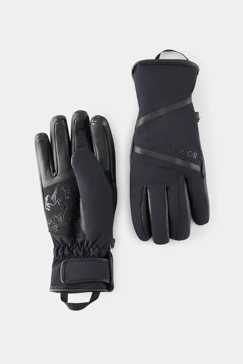 BOGNER WM HILLA R-TEX XT SKI GLOVES (BLACK, SIZE 6.5)
