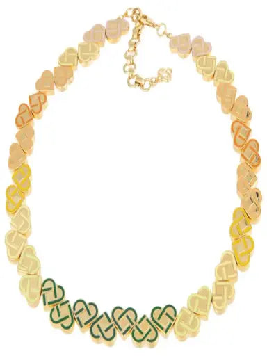 CASABLANCA GOLD PLATED HEART MONOGRAM BRACELET