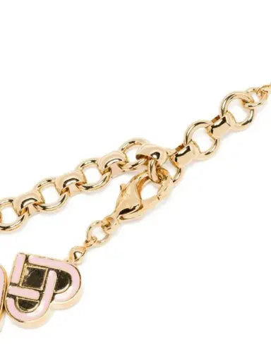 CASABLANCA GOLD PLATED HEART MONOGRAM BRACELET