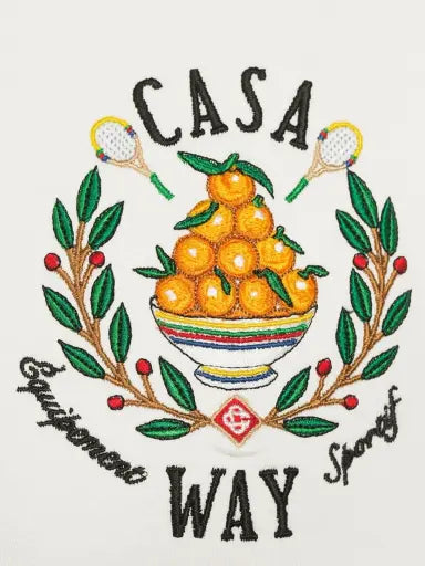 CASABLANCA CASA WAY EMBROIDERED HOODED SWEATSHIRT