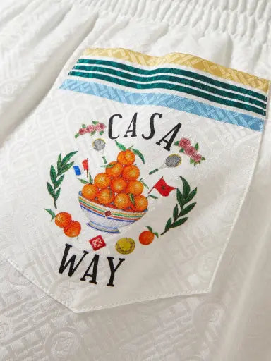 CASABLANCA WM PRINTED SILK SHORTS