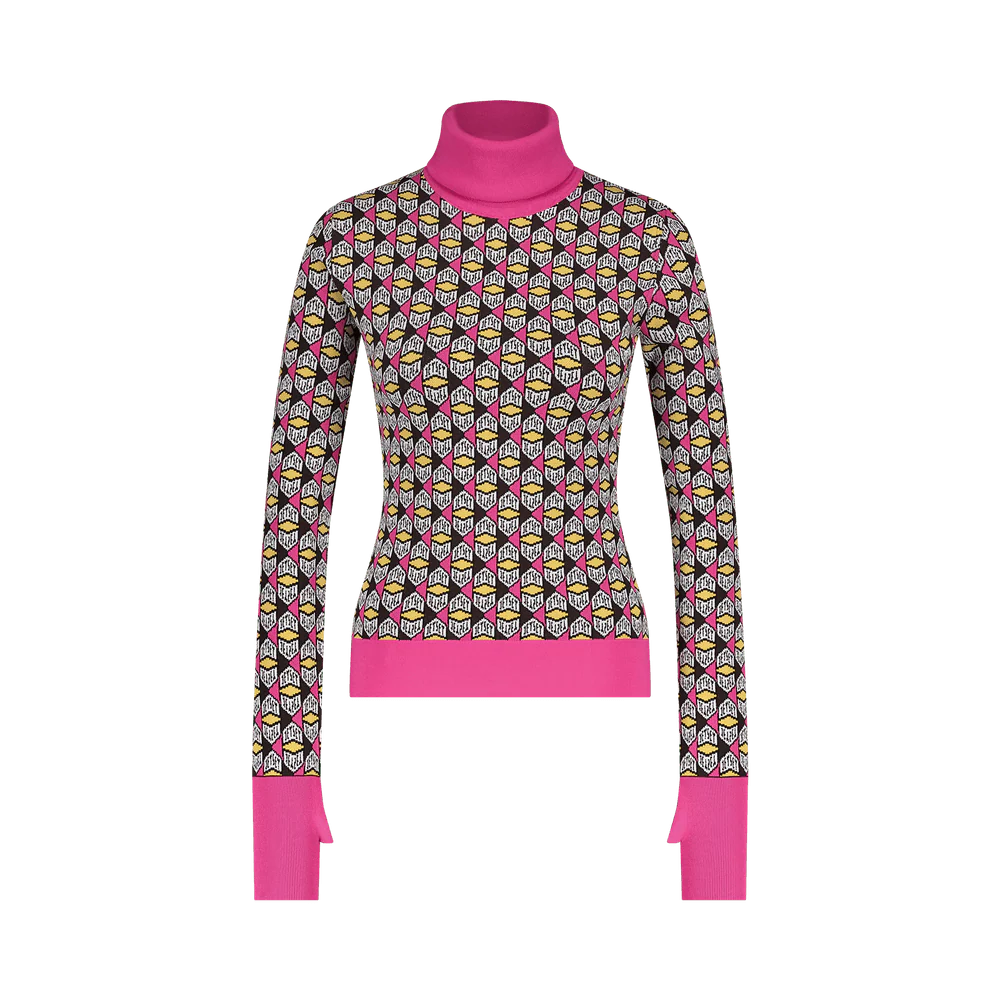 JETSET LOGO TURTLENECK JACQUARD SWEATER