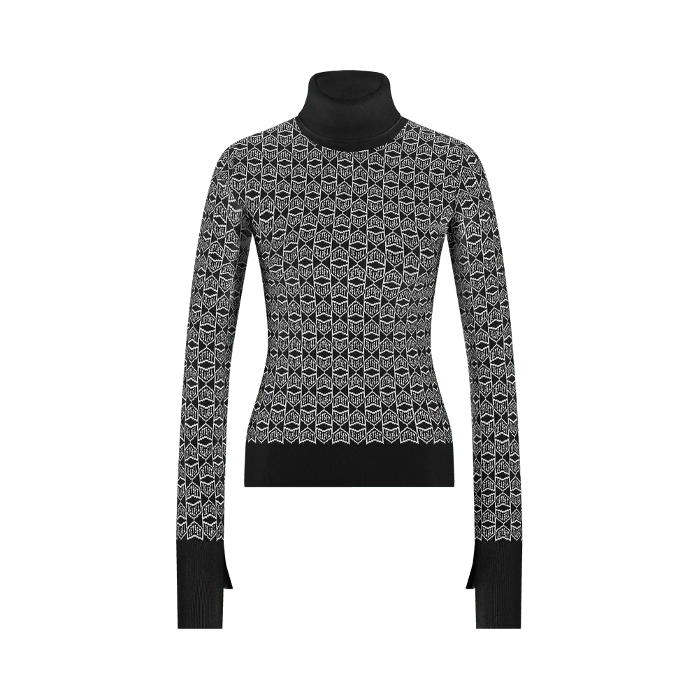 JETSET LOGO TURTLENECK JACQUARD SWEATER