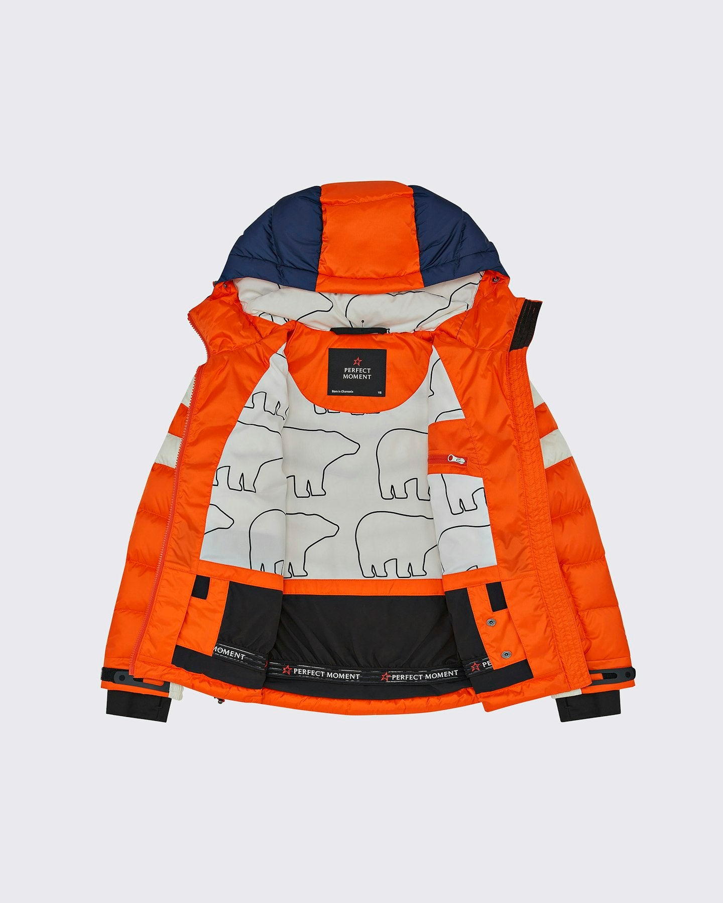 PERFECT MOMENT CHATEL JACKET (RED ORANGE/NAVY/SNOW WHITE, Y10)