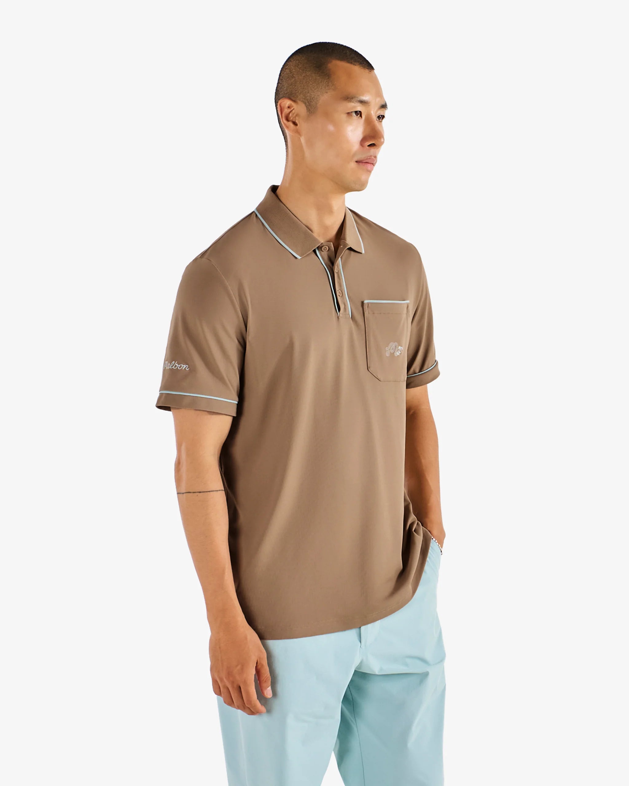 MALBON DOVE PERFORMANCE PIQUE POLO