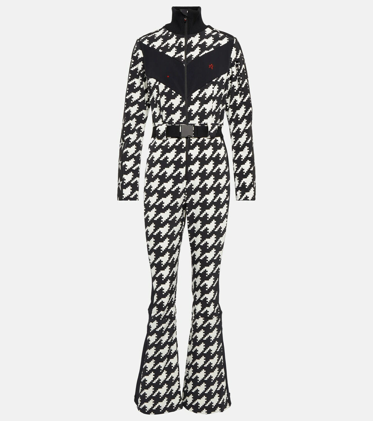 PERFECT MOMENT RYDER SKI ONE PIECE SKI SUIT (HOUNDSTOOTH BLACK/SNOW WHITE, S)