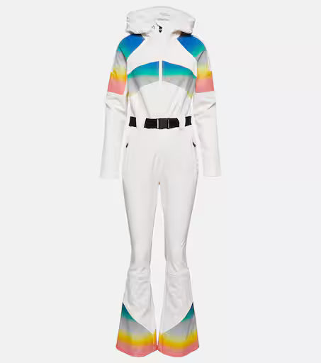 PERFECT MOMENT TIGNES ONE PIECE SKI SUIT (SNOW WHITE/GRADIENT RAINBOW, XS)