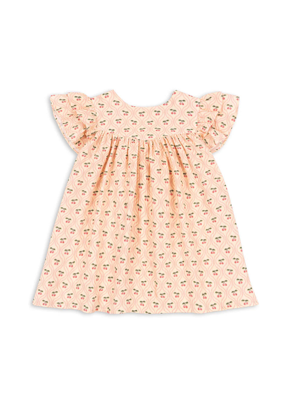 KONGES SLOEJD COCO DRESS GOTS (CHERRY PINK MOTIF, SIZE 18M)