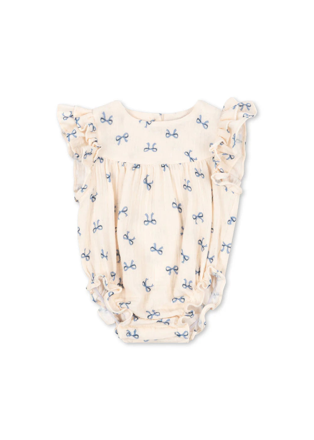 KONGES SLOEJD COCO ROMPER GOTS (BOW BLEU,SIZE 6M)