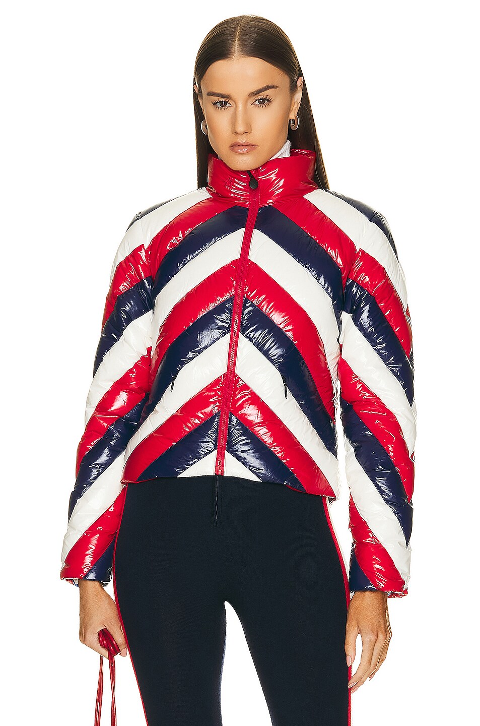 PERFECT MOMENT MINI STRIPE DUVET SKI JACKET