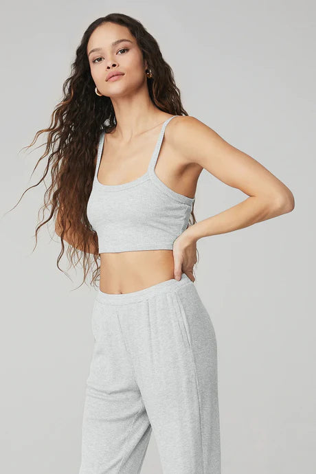 ALO RIBBED CROP WHISPER BRA TANK