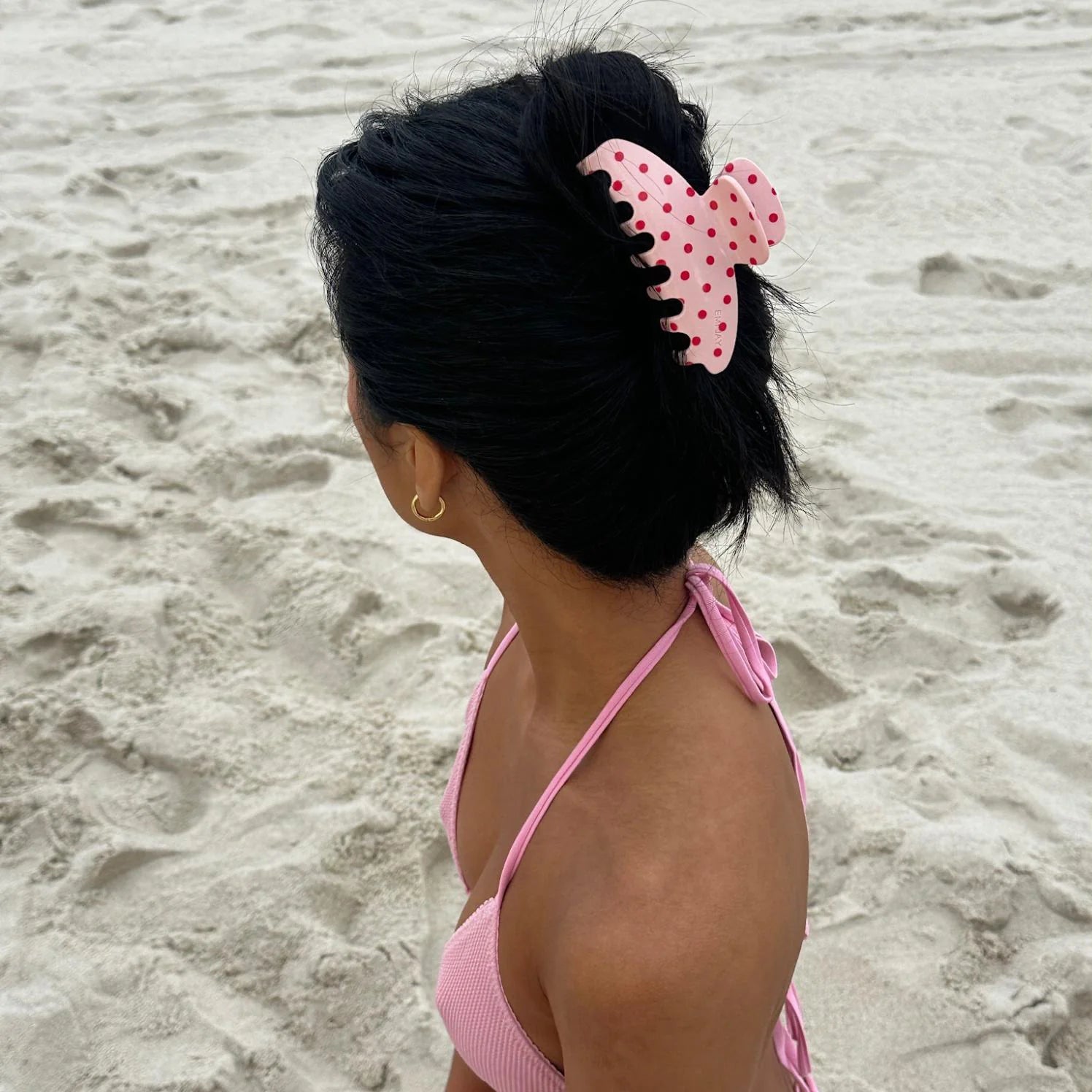 EMI JAY BIG EFFING CLIP IN BLUSH POLKA DOT