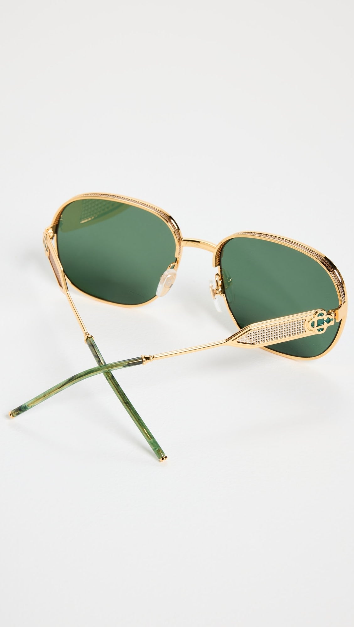 CASABLANCA SQUARE METAL SUNGLASSES WITH SOLID LENS