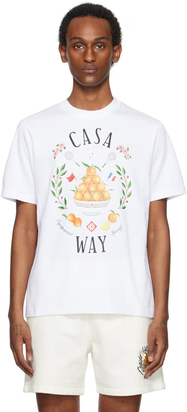 CASABLANCA FRONT CASA WAY PRINTED T-SHIRT