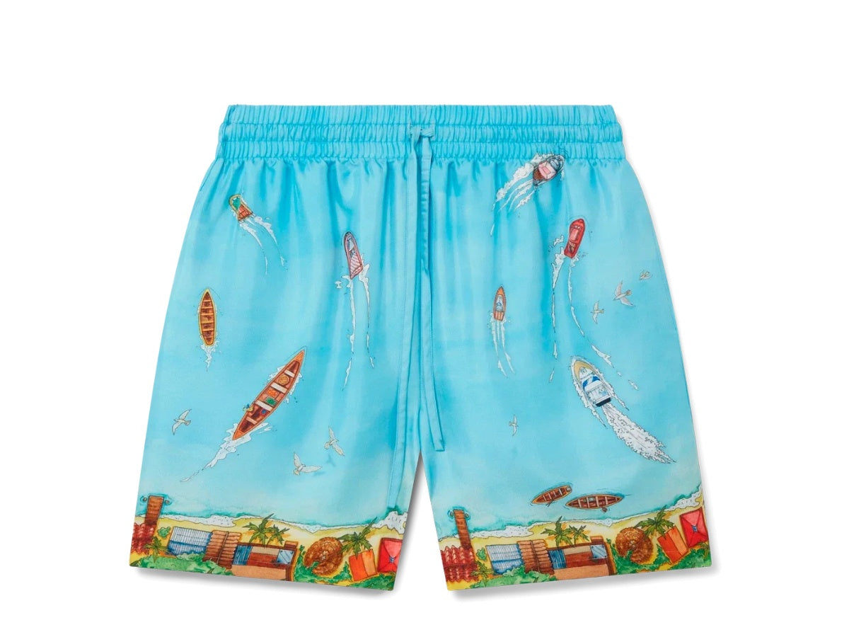 CASABLANCA SILK SHORTS WITH DRAWSTRINGS MAISON SUR