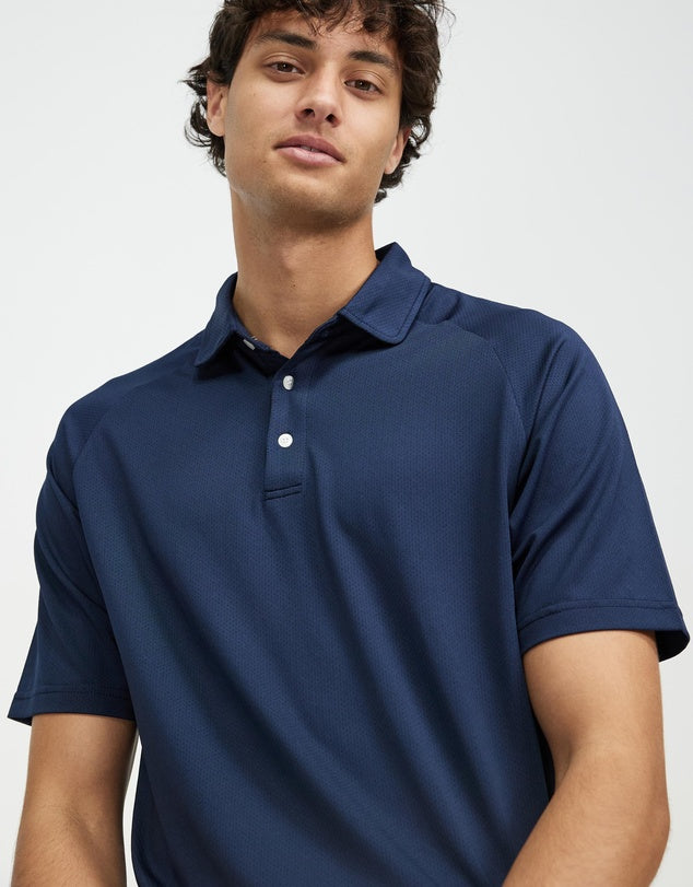 MALBON EVERGREEN RAGLAN SLEEVE MESH POLO