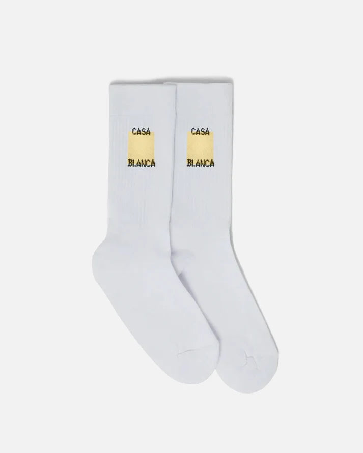 CASABLANCA SQUARE LOGO RIBBED SPORT SOCK