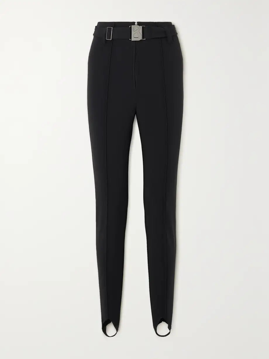 BOGNER EIRIN BELTED STIRRUP SKI PANTS (BLACK, SIZE 34)